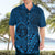 Hawaii Monk Seal and Dolphin Hawaiian Shirt Polynesian Kakau Pattern Blue