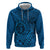 Hawaii Monk Seal and Dolphin Hoodie Polynesian Kakau Pattern Blue