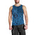 Hawaii Monk Seal and Dolphin Men Tank Top Polynesian Kakau Pattern Blue