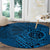 Hawaii Monk Seal and Dolphin Round Carpet Polynesian Kakau Pattern Blue