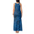 Hawaii Monk Seal and Dolphin Tank Maxi Dress Polynesian Kakau Pattern Blue