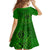 Hawaii Monk Seal and Dolphin Family Matching Long Sleeve Bodycon Dress and Hawaiian Shirt Polynesian Kakau Pattern Green