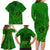 Hawaii Monk Seal and Dolphin Family Matching Long Sleeve Bodycon Dress and Hawaiian Shirt Polynesian Kakau Pattern Green