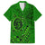 Hawaii Monk Seal and Dolphin Family Matching Long Sleeve Bodycon Dress and Hawaiian Shirt Polynesian Kakau Pattern Green