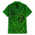 Hawaii Monk Seal and Dolphin Family Matching Puletasi and Hawaiian Shirt Polynesian Kakau Pattern Green