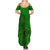 Hawaii Monk Seal and Dolphin Family Matching Summer Maxi Dress and Hawaiian Shirt Polynesian Kakau Pattern Green