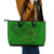 Hawaii Monk Seal and Dolphin Leather Tote Bag Polynesian Kakau Pattern Green