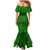 Hawaii Monk Seal and Dolphin Mermaid Dress Polynesian Kakau Pattern Green