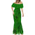 Hawaii Monk Seal and Dolphin Mermaid Dress Polynesian Kakau Pattern Green