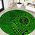 Hawaii Monk Seal and Dolphin Round Carpet Polynesian Kakau Pattern Green