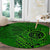 Hawaii Monk Seal and Dolphin Round Carpet Polynesian Kakau Pattern Green