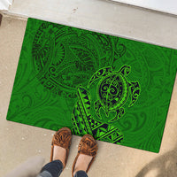 Hawaii Monk Seal and Dolphin Rubber Doormat Polynesian Kakau Pattern Green LT03 - Polynesian Pride