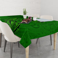 Hawaii Monk Seal and Dolphin Tablecloth Polynesian Kakau Pattern Green LT03 - Polynesian Pride