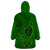 Hawaii Monk Seal and Dolphin Wearable Blanket Hoodie Polynesian Kakau Pattern Green