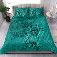 Hawaii Monk Seal and Dolphin Bedding Set Polynesian Kakau Pattern Turquoise LT03 - Polynesian Pride