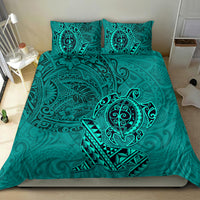 Hawaii Monk Seal and Dolphin Bedding Set Polynesian Kakau Pattern Turquoise LT03 - Polynesian Pride