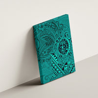Hawaii Monk Seal and Dolphin Canvas Wall Art Polynesian Kakau Pattern Turquoise LT03 - Polynesian Pride