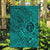 Hawaii Monk Seal and Dolphin Garden Flag Polynesian Kakau Pattern Turquoise