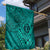 Hawaii Monk Seal and Dolphin Garden Flag Polynesian Kakau Pattern Turquoise