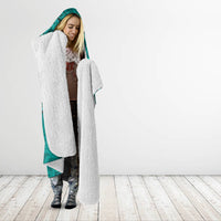 Hawaii Monk Seal and Dolphin Hooded Blanket Polynesian Kakau Pattern Turquoise LT03 - Polynesian Pride