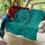 Hawaii Monk Seal and Dolphin Quilt Polynesian Kakau Pattern Turquoise