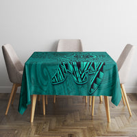Hawaii Monk Seal and Dolphin Tablecloth Polynesian Kakau Pattern Turquoise LT03 - Polynesian Pride