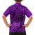 Hawaii Monk Seal and Dolphin Family Matching Puletasi and Hawaiian Shirt Polynesian Kakau Pattern Purple