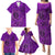 Hawaii Monk Seal and Dolphin Family Matching Puletasi and Hawaiian Shirt Polynesian Kakau Pattern Purple