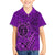 Hawaii Monk Seal and Dolphin Family Matching Puletasi and Hawaiian Shirt Polynesian Kakau Pattern Purple