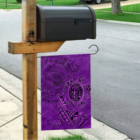 Hawaii Monk Seal and Dolphin Garden Flag Polynesian Kakau Pattern Purple LT03 - Polynesian Pride
