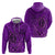 Hawaii Monk Seal and Dolphin Hoodie Polynesian Kakau Pattern Purple