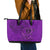 Hawaii Monk Seal and Dolphin Leather Tote Bag Polynesian Kakau Pattern Purple