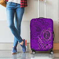 Hawaii Monk Seal and Dolphin Luggage Cover Polynesian Kakau Pattern Purple LT03 - Polynesian Pride
