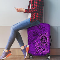 Hawaii Monk Seal and Dolphin Luggage Cover Polynesian Kakau Pattern Purple LT03 - Polynesian Pride
