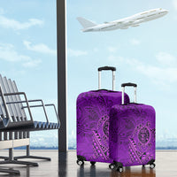 Hawaii Monk Seal and Dolphin Luggage Cover Polynesian Kakau Pattern Purple LT03 - Polynesian Pride