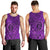 Hawaii Monk Seal and Dolphin Men Tank Top Polynesian Kakau Pattern Purple