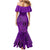 Hawaii Monk Seal and Dolphin Mermaid Dress Polynesian Kakau Pattern Purple