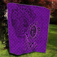 Hawaii Monk Seal and Dolphin Quilt Polynesian Kakau Pattern Purple LT03 - Polynesian Pride