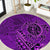 Hawaii Monk Seal and Dolphin Round Carpet Polynesian Kakau Pattern Purple