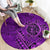 Hawaii Monk Seal and Dolphin Round Carpet Polynesian Kakau Pattern Purple