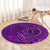 Hawaii Monk Seal and Dolphin Round Carpet Polynesian Kakau Pattern Purple