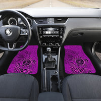 Hawaii Monk Seal and Dolphin Car Mats Polynesian Kakau Pattern Pink LT03 Set 2pcs - Front Pink - Polynesian Pride