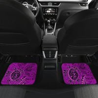 Hawaii Monk Seal and Dolphin Car Mats Polynesian Kakau Pattern Pink LT03 Set 2pcs - Back Pink - Polynesian Pride