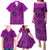 Hawaii Monk Seal and Dolphin Family Matching Puletasi and Hawaiian Shirt Polynesian Kakau Pattern Pink