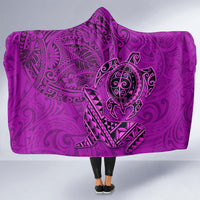 Hawaii Monk Seal and Dolphin Hooded Blanket Polynesian Kakau Pattern Pink LT03 - Polynesian Pride