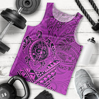 Hawaii Monk Seal and Dolphin Men Tank Top Polynesian Kakau Pattern Pink LT03 - Polynesian Pride