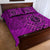 Hawaii Monk Seal and Dolphin Quilt Bed Set Polynesian Kakau Pattern Pink