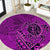 Hawaii Monk Seal and Dolphin Round Carpet Polynesian Kakau Pattern Pink