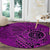 Hawaii Monk Seal and Dolphin Round Carpet Polynesian Kakau Pattern Pink