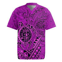 Hawaii Monk Seal and Dolphin Rugby Jersey Polynesian Kakau Pattern Pink LT03 Pink - Polynesian Pride